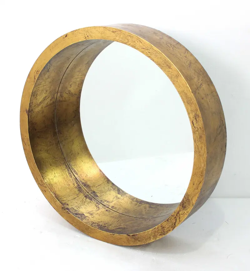 Gold Round Tray Shaped Cosmetic Mirror By Homeroots