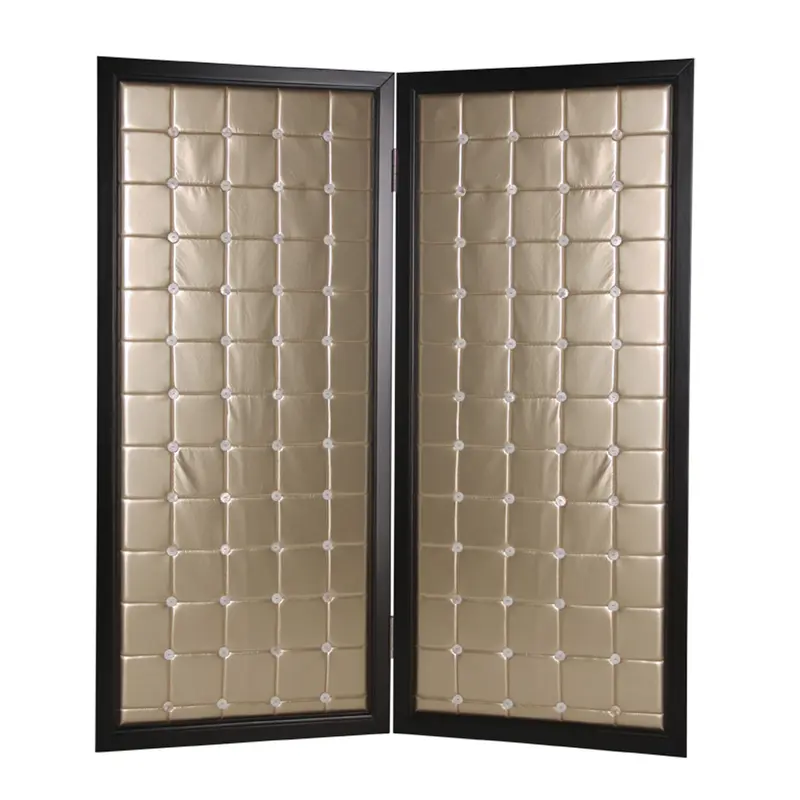 Gold Wood & Fabric Screen By Homeroots - 277096