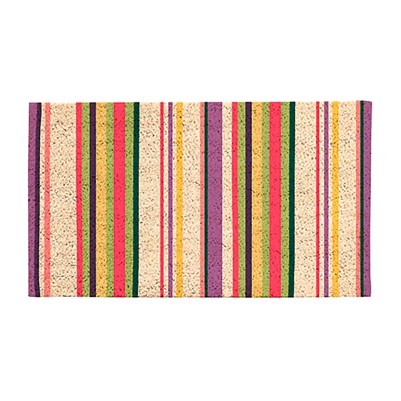 Golden Lilac Coir Mat, Striped