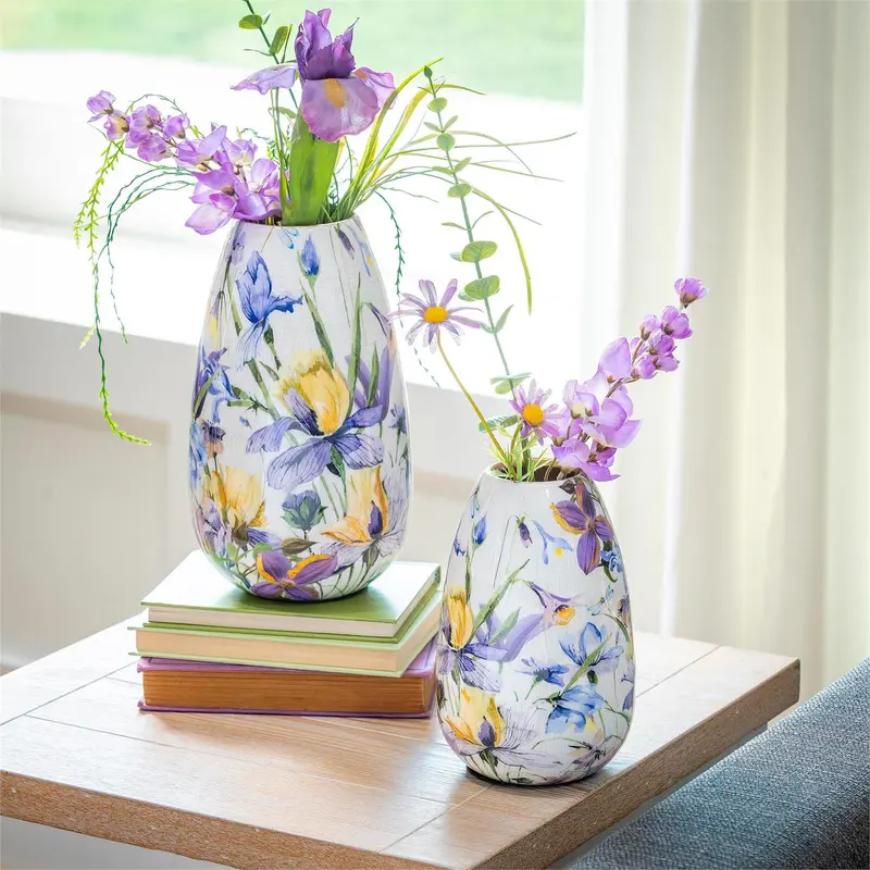 Golden Lilac Metal Vase Set