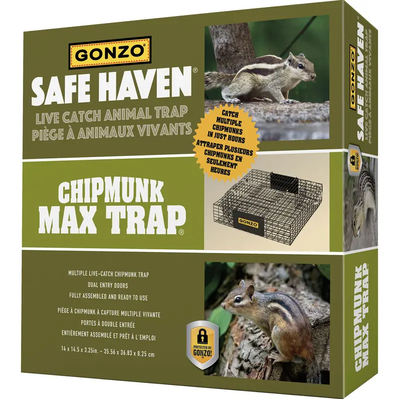 Gonzo Safe Haven Live Multi Catch Chipmunk Trap Dual Entry Humane Cage Fully Assembled 14 in x 14.5 in x 3.25 in