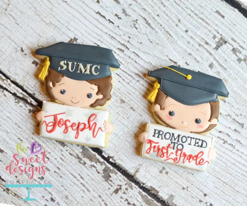 Graduate Boy Holding Diploma v2- Cookie Cutter