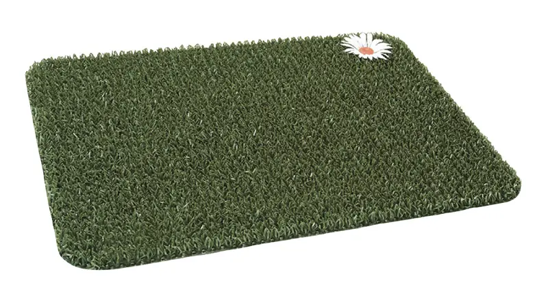GrassWorx Clean Machine 18 in. W X 24 in. L Green Daisy Astroturf Door Mat - Open Box