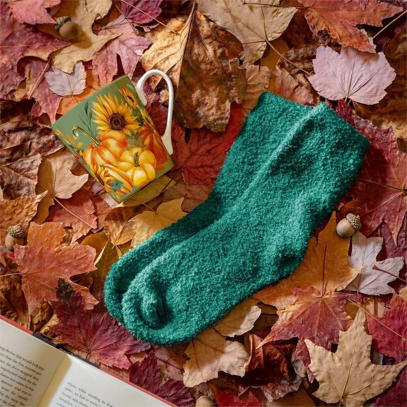 Grateful Gatherings Ceramic Flare Cup and Teal Socks Gift Set, 12oz, Gift Box