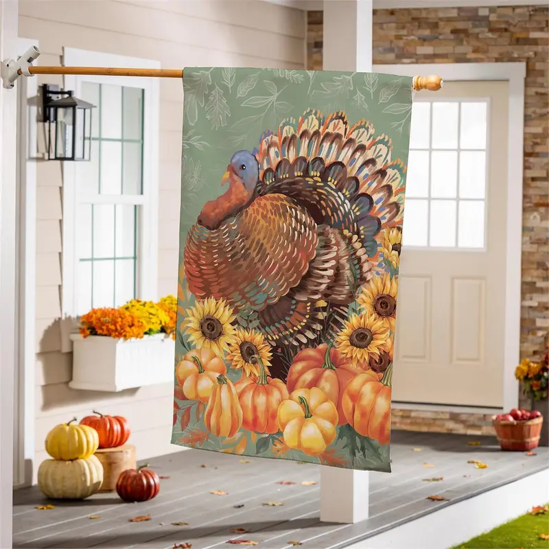 Grateful Gatherings Turkey Suede House Flag