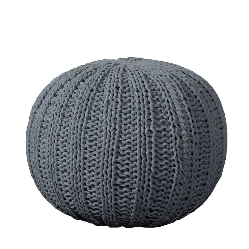 Gray 100% Cotton Ottoman By Homeroots