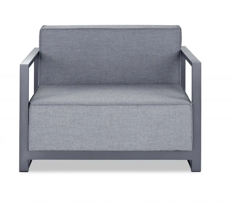 Gray Aluminum Armchair By Homeroots