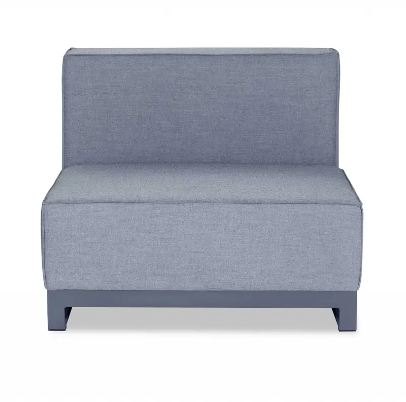 Gray Aluminum Modular Armless Chair By Homeroots