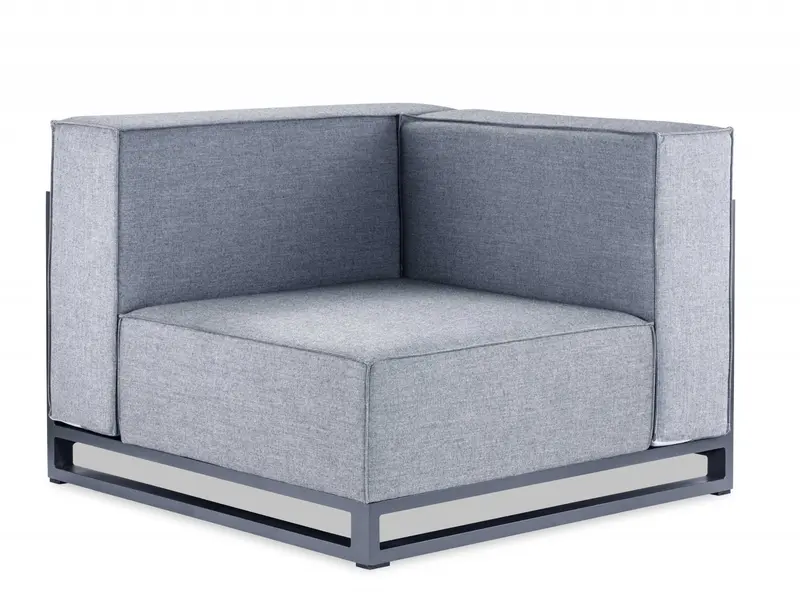 Gray Aluminum Modular Armless Corner By Homeroots