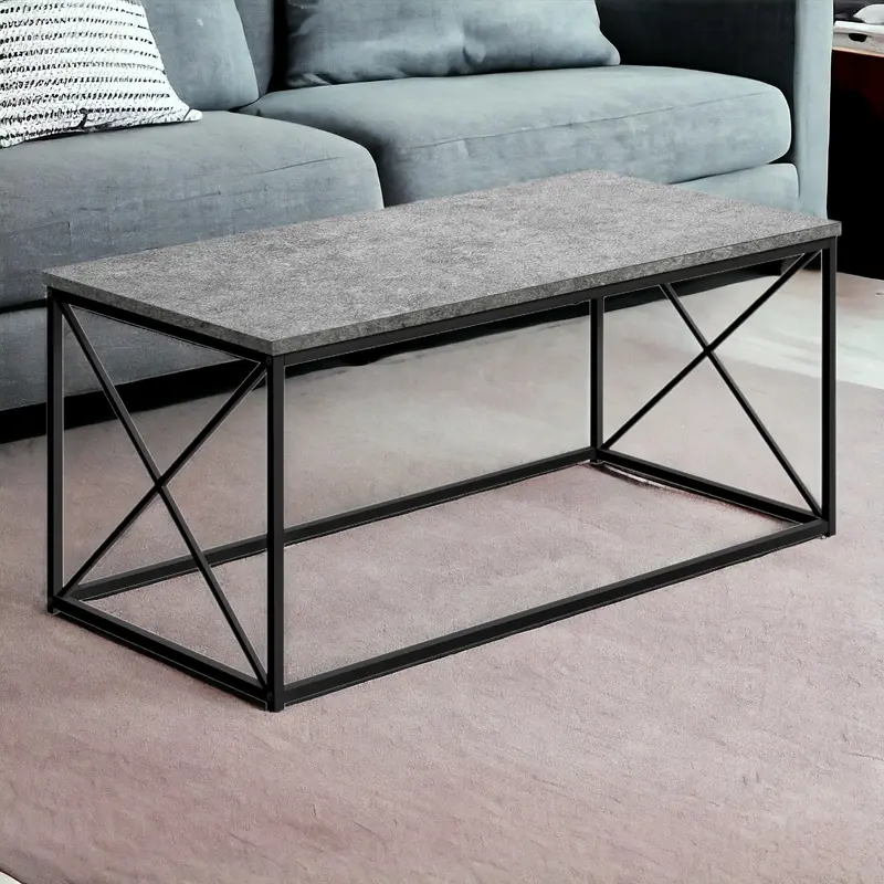 Gray And Black Wood And Metal Coffee Table By Homeroots