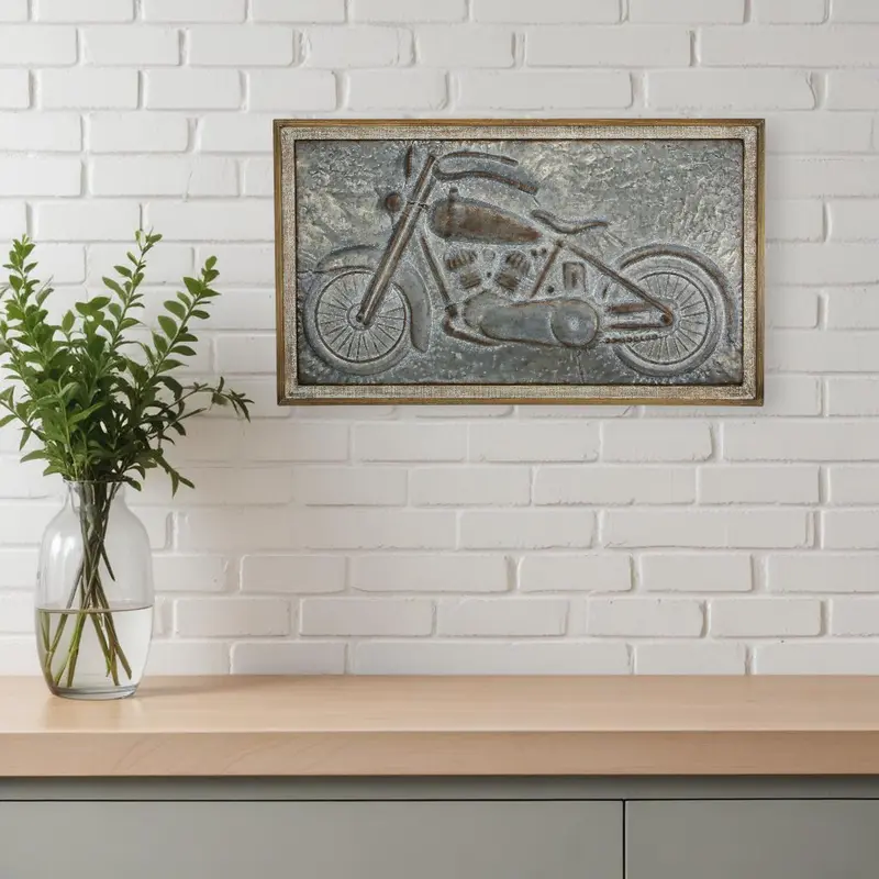 Gray and Brown Wood and Metal Wall Decor By Homeroots