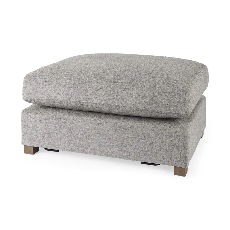 Gray Fabric Covered Half Ottoman By Homeroots