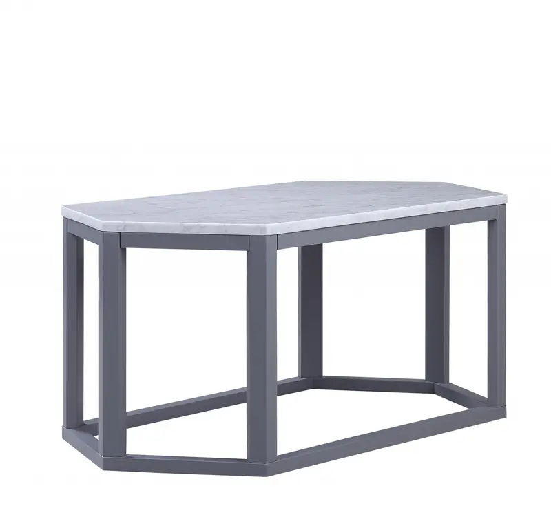 Gray Marble Wood Coffee Table By Homeroots