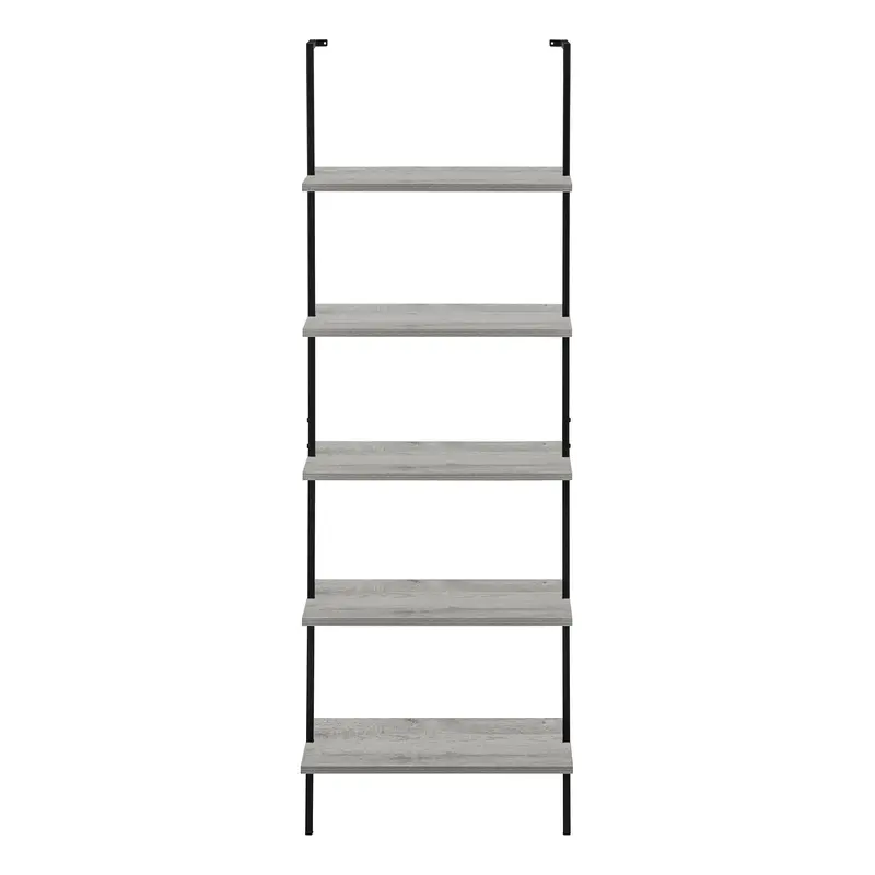 Gray Metal Five Tier Bookcase By Homeroots