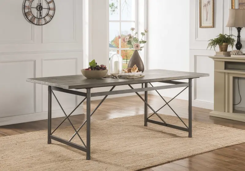 Gray Oak And Sandy Gray Dining Table By Homeroots - 318886
