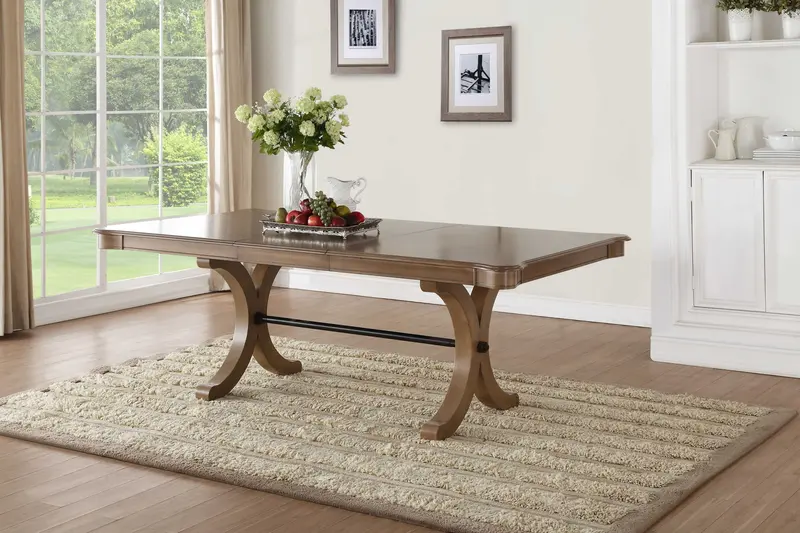 Gray Oak Dining Table By Homeroots