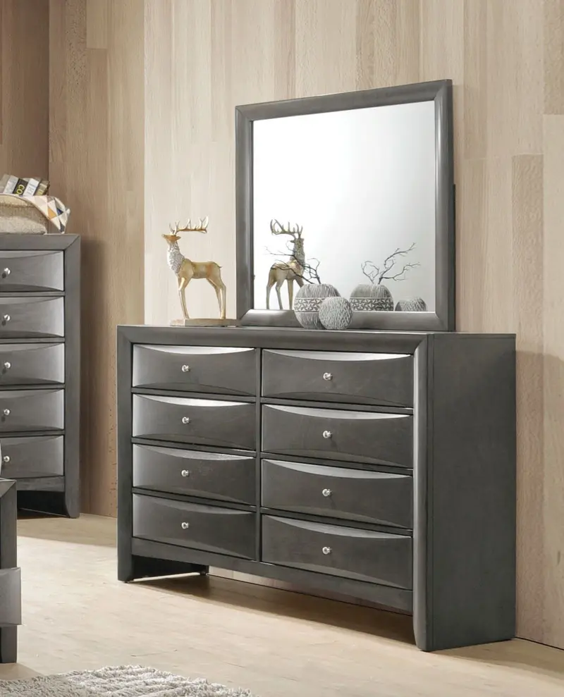 Gray Oak Wooden Rectangular Mirror By Homeroots