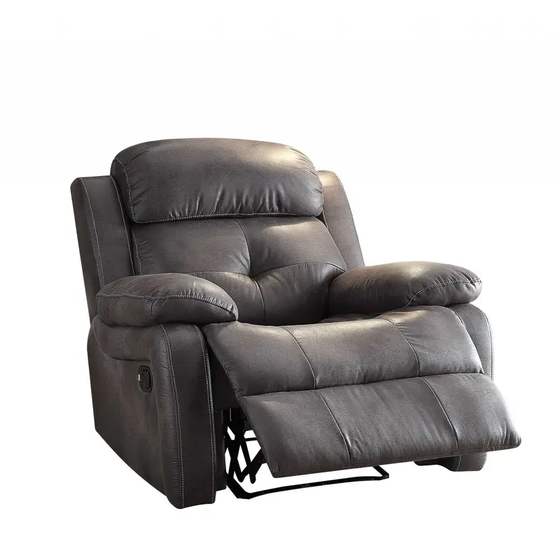 Gray Polished Microfiber Fabric Recliner By Homeroots