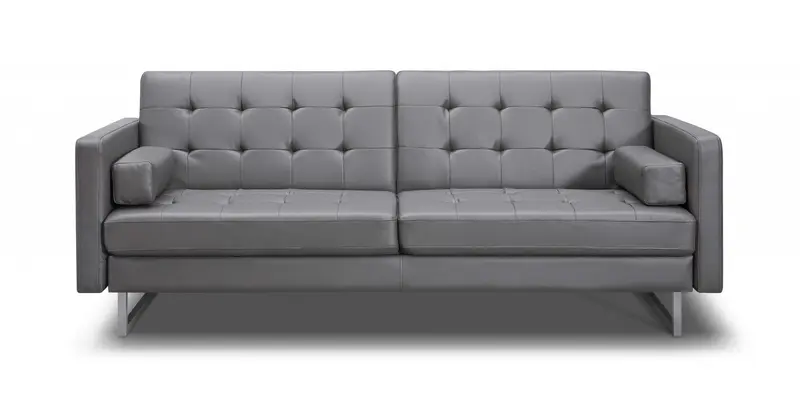 Gray Sofa Bed with Stainless Steel Legs By Homeroots