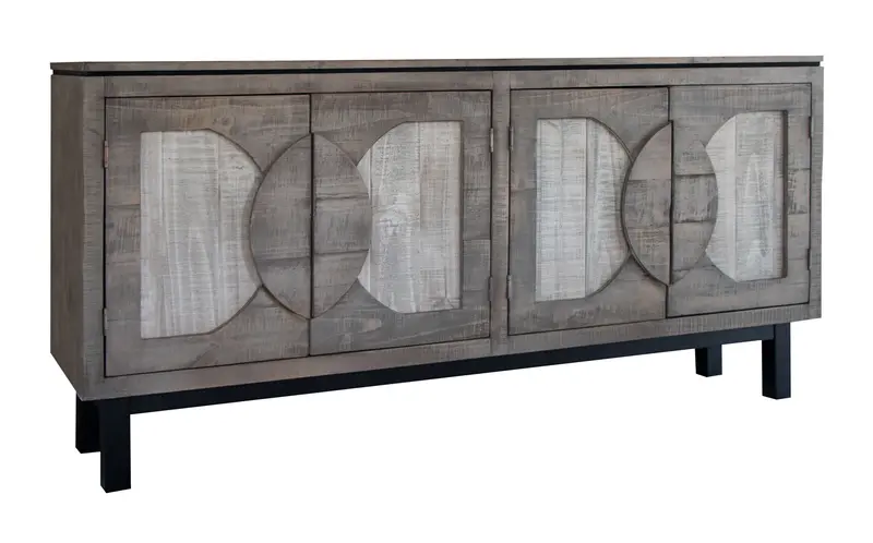 Gray Solid and Manufactured Wood Distressed Credenza By Homeroots