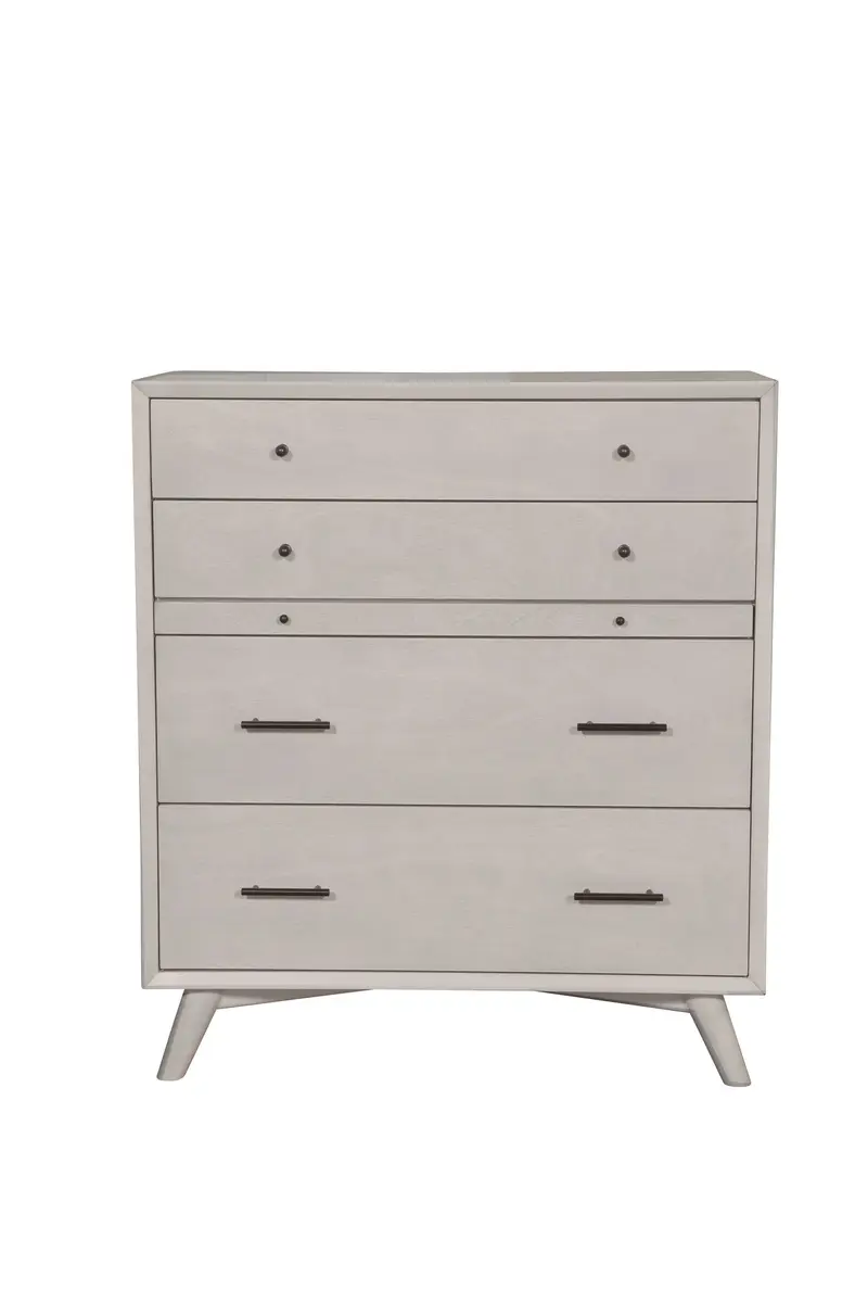 Gray Solid Wood Four Drawer Chest By Homeroots