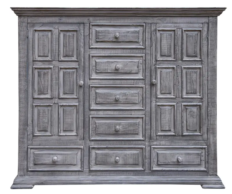 Gray Solid Wood Seven Drawer Gentlemans Chest By Homeroots