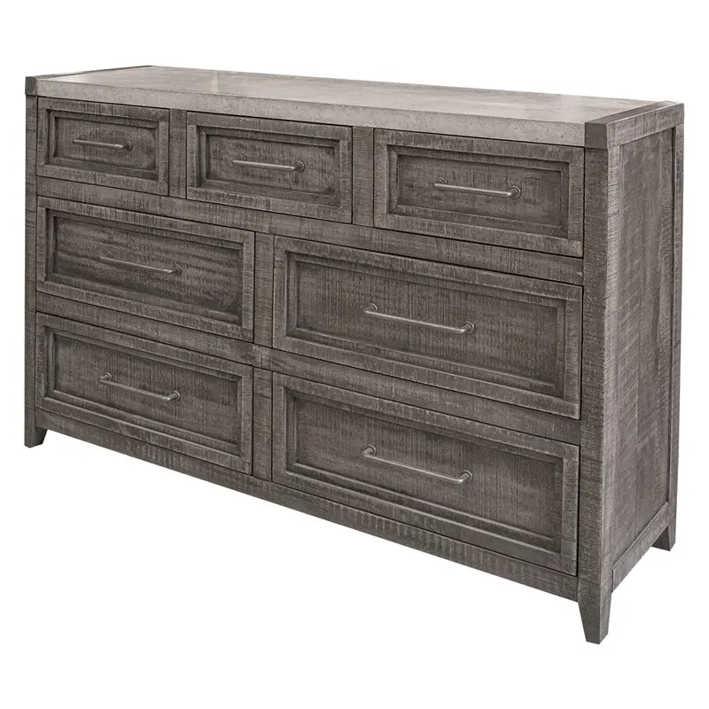 Gray Solid Wood Seven Drawer Triple Dresser By Homeroots