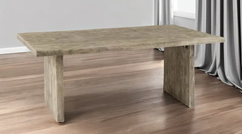 Gray Solid Wood Sled Base Dining Table By Homeroots