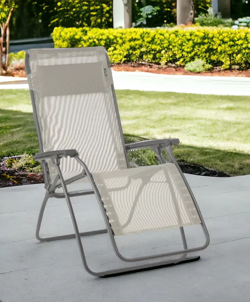 Gray Steel Outdoor Zero Gravity Chair By Homeroots
