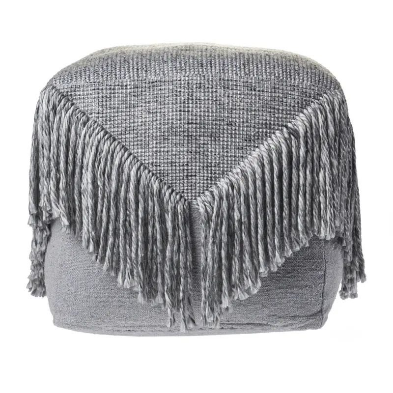 Gray Wool Ottoman By Homeroots