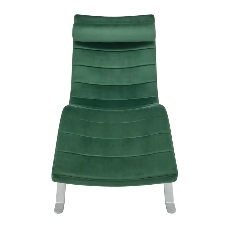 Green and Silver Velvet Lounge Chair By Homeroots