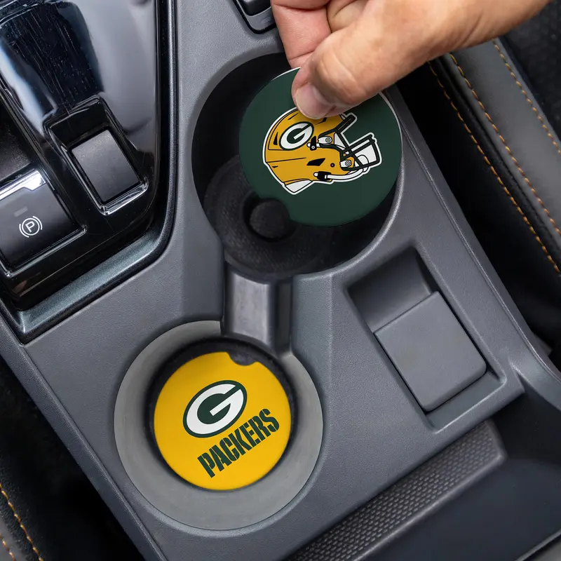 Green Bay Packers Car Coaster Set, 2pc