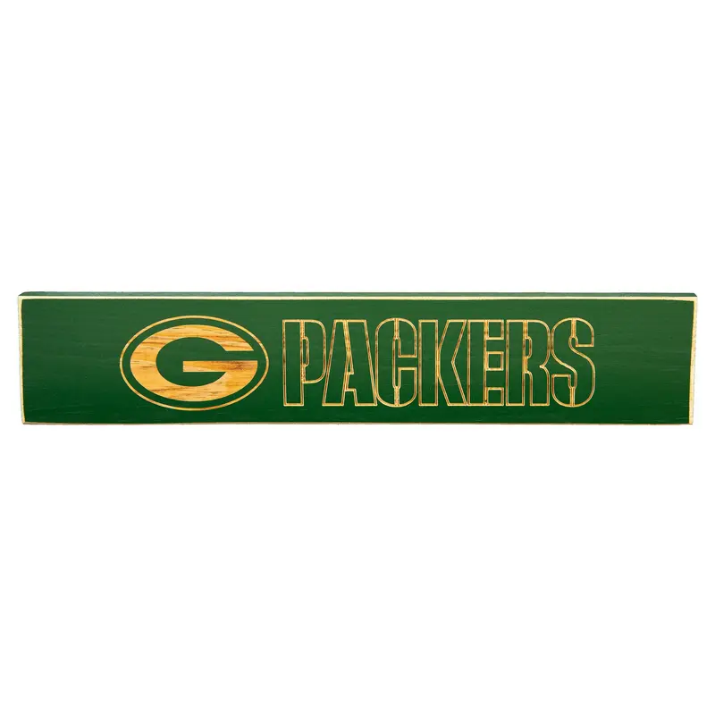 Green Bay Packers Engraved Wood Sign, 3.5" x 18"