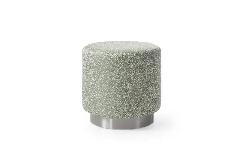 Green Fabric Steel Ottoman By Homeroots