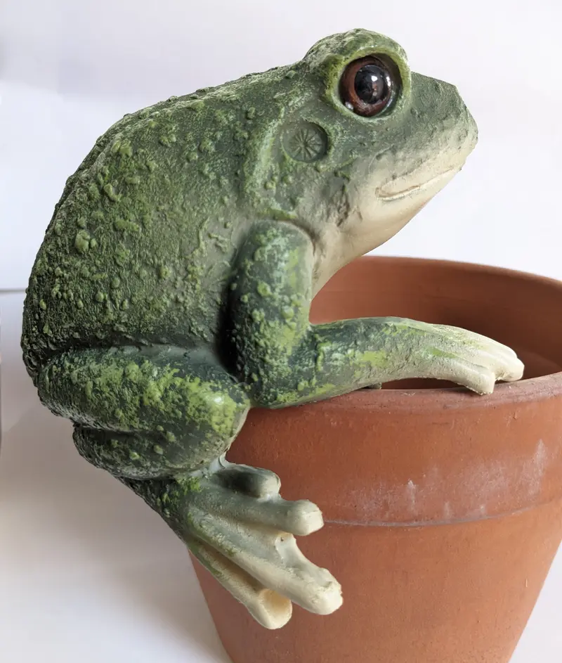 Green Frog Pot Hanger
