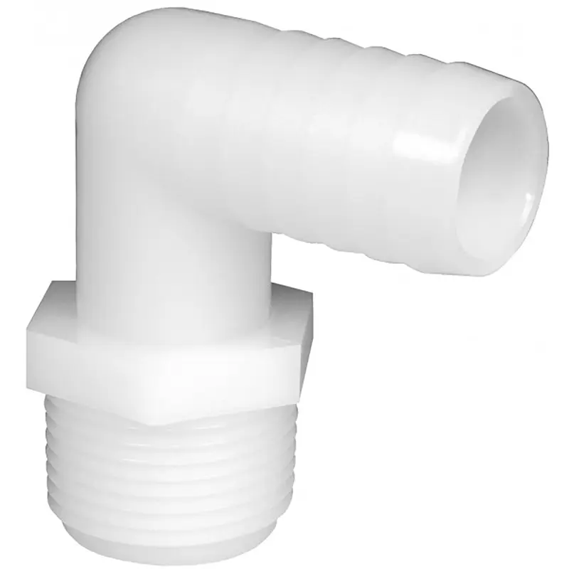 Green Leaf 1/2 in. MPT x 5/8 in. Dia. Barb Nylon Elbow (Pack of 5) - Open Box