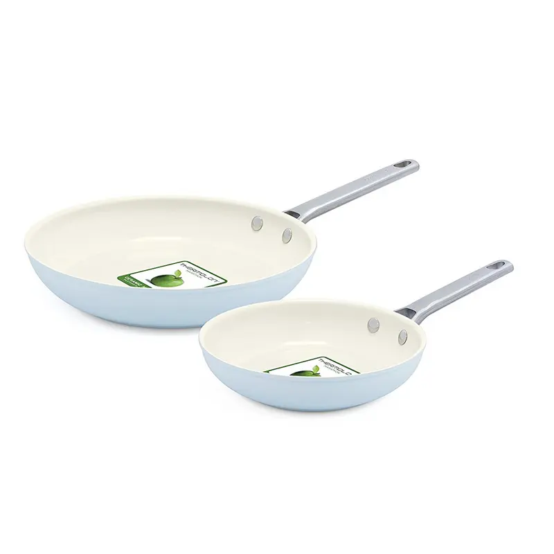 Green Pan Padova 2-Piece 8" & 10" Ceramic Non-Stick Frypan Set - Light Blue