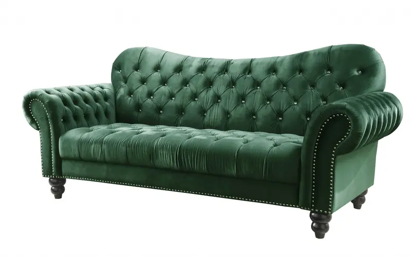Green Velvet Sofa By Homeroots