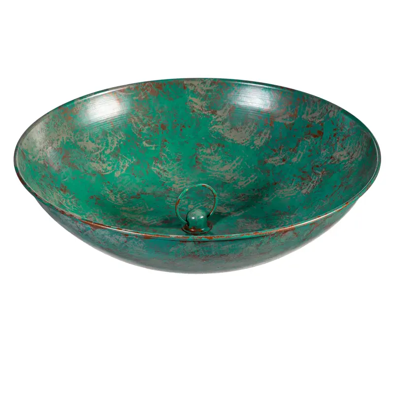 Green Verdigris Rain Chain Basin