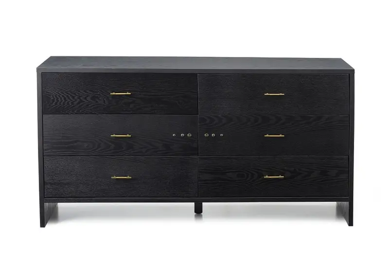Grey Ash Manufactured Wood Six Drawer Double Dresser By Homeroots