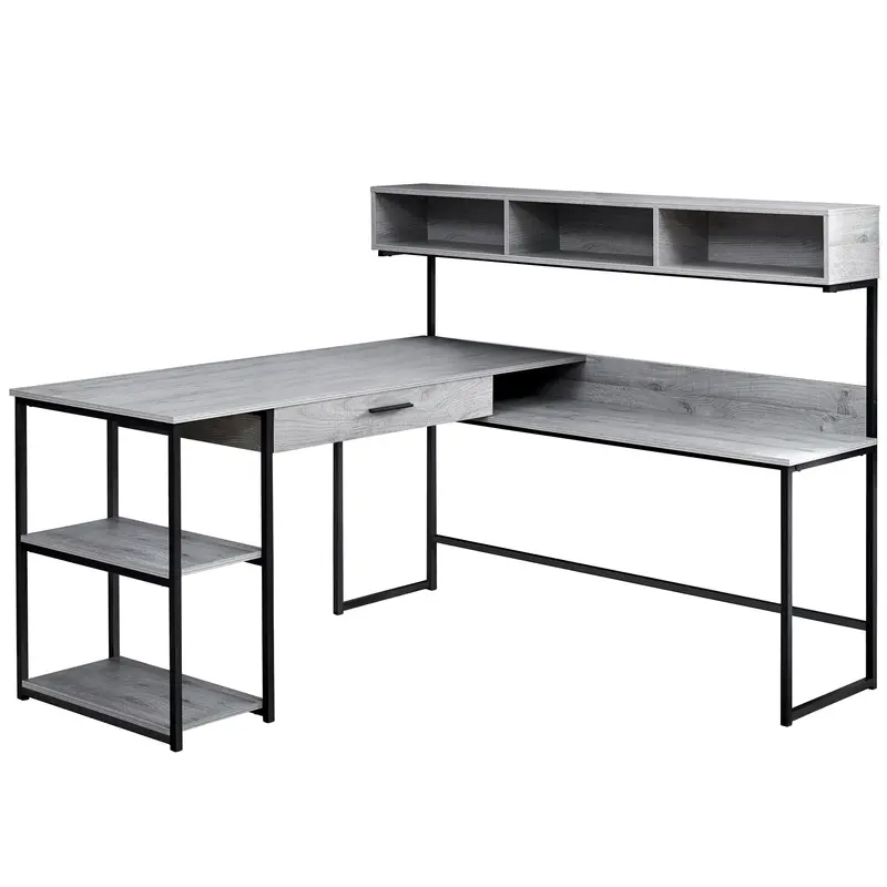 Grey Black Metal Corner Computer Desk By Homeroots