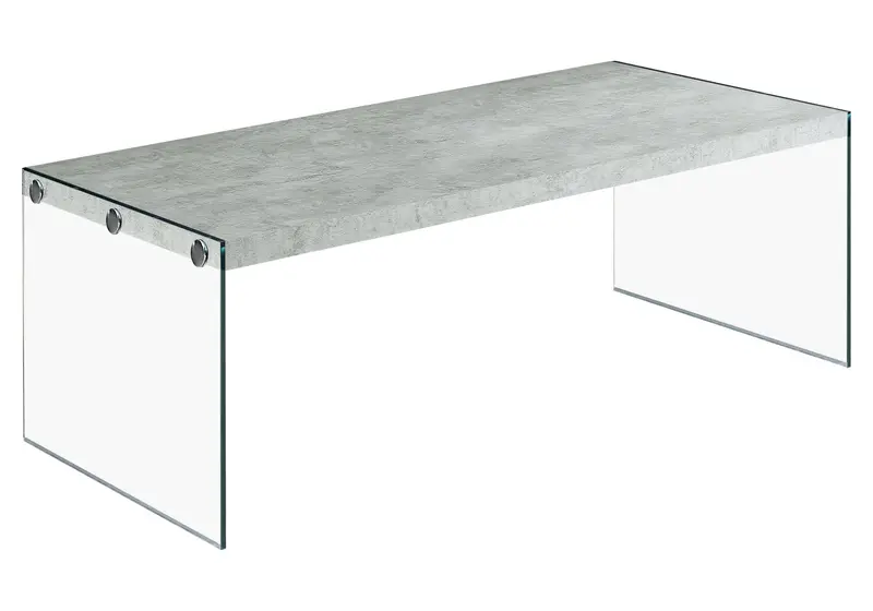 Grey Cement Tempered Glass Coffee Table By Homeroots