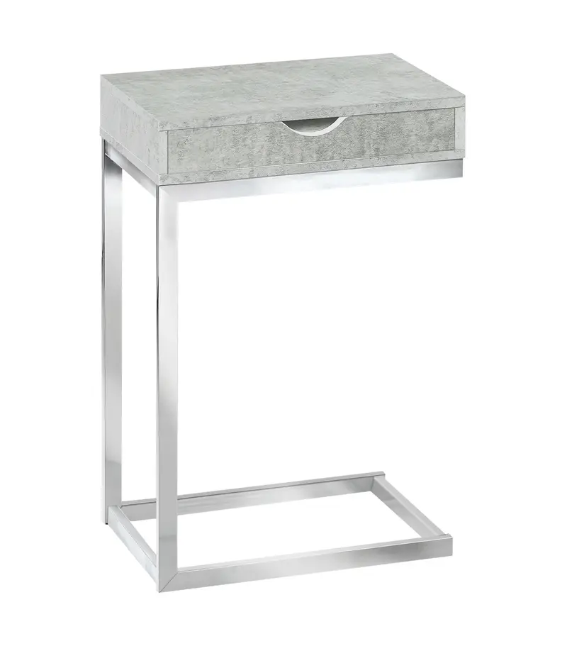 Grey Finish and Laminated Metal Accent Table By Homeroots