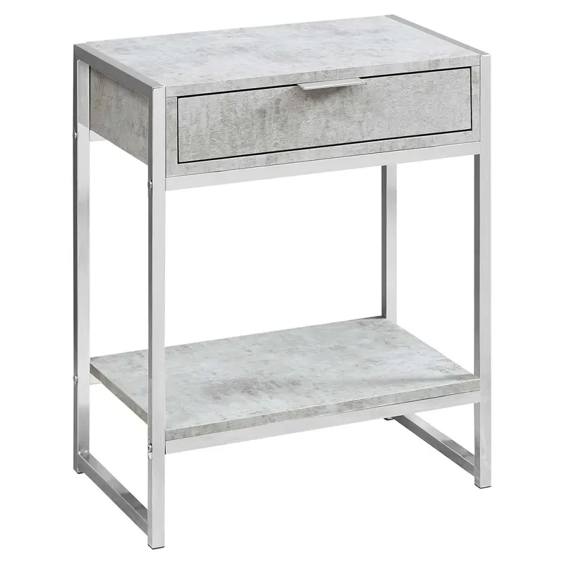 Grey Finish and Metal Accent Table By Homeroots - 333227