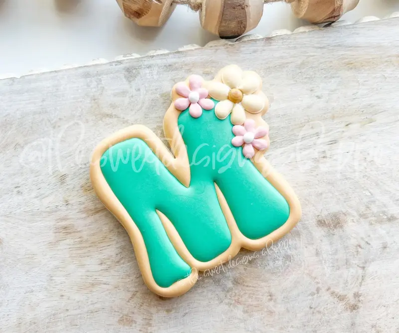 Groovy M with Daisies B - Cookie Cutter