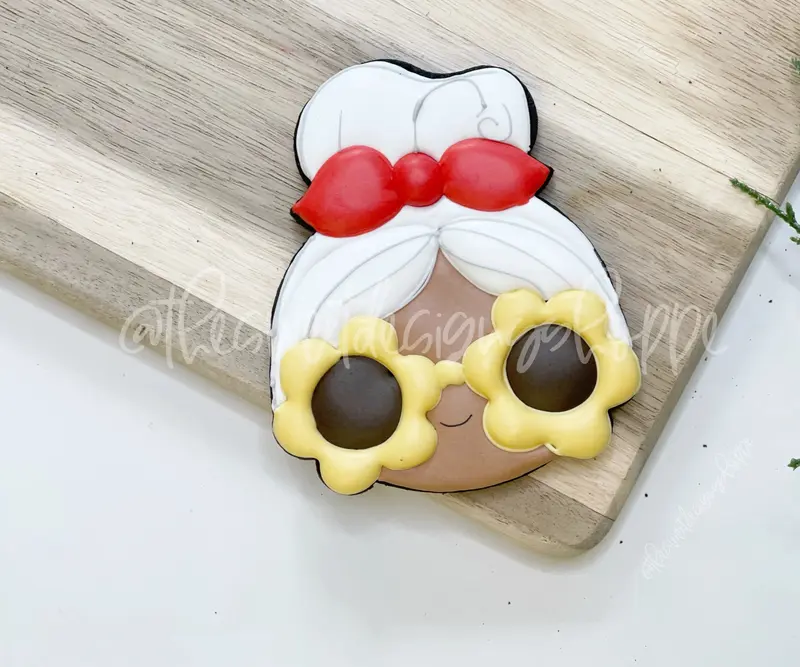 Groovy Mrs. Claus Face - Cookie Cutter