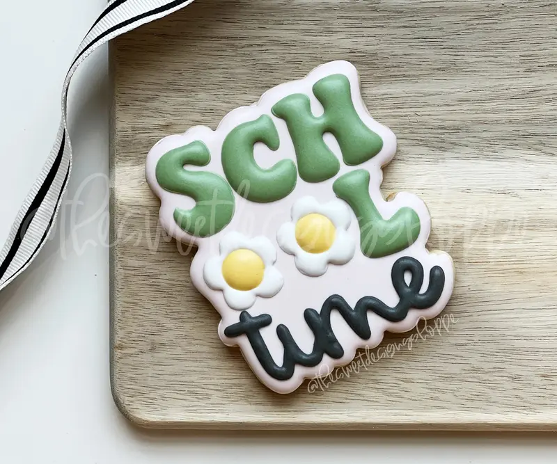 Groovy School Time Plaque - Cookie Cutter