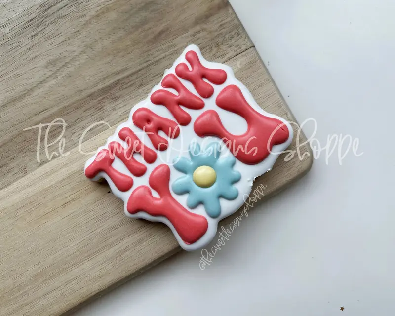 Groovy Thank You Plaque - Cookie Cutter
