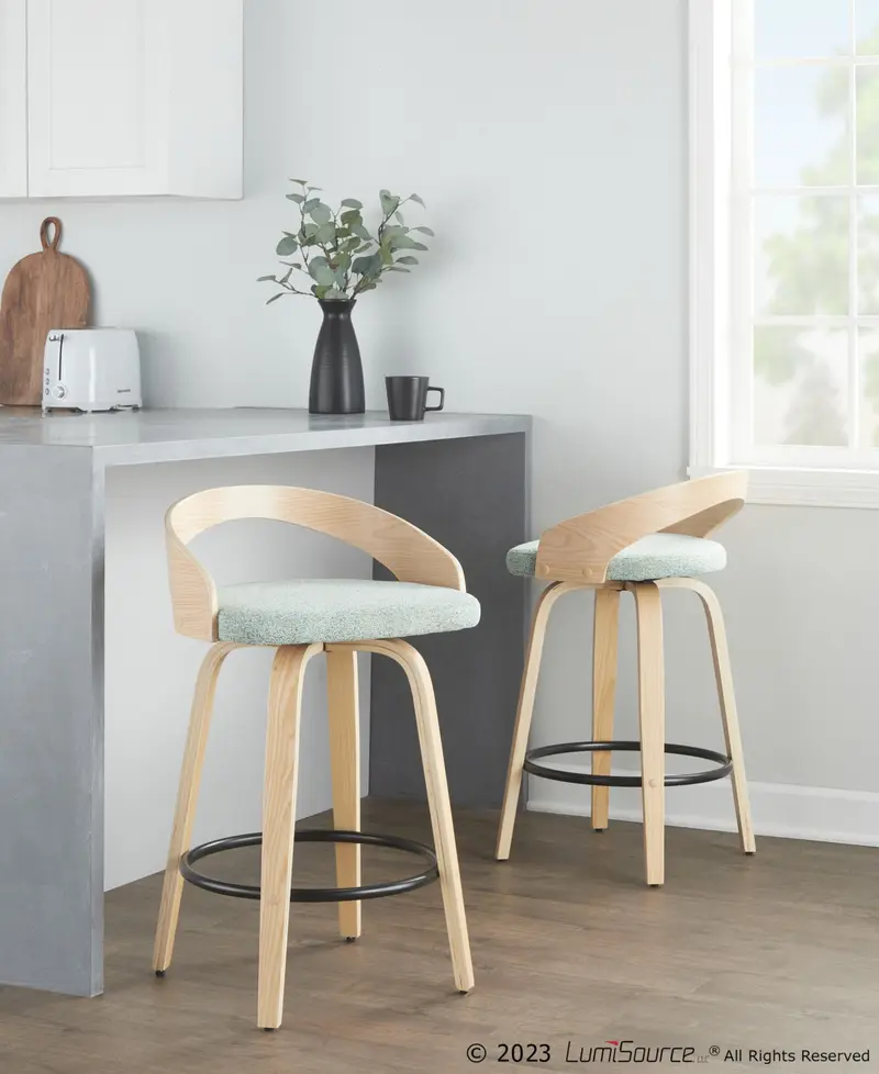 Grotto 26" Fixed-Height Counter Stool - Set of 2 By LumiSource - B26-GROTTO-GRTZQ2 NANAGN2