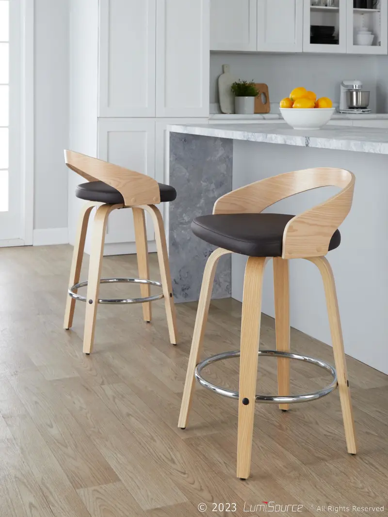 Grotto 26" Fixed-Height Counter Stool - Set of 2 By LumiSource - B26-GROTTOPU-GRTZR2 NANABN2